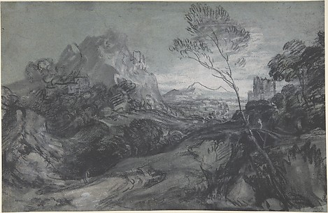 Mountain Landscape with Figures and Buildings