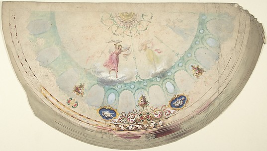 Half of a Circular Ceiling Design with Nymphs