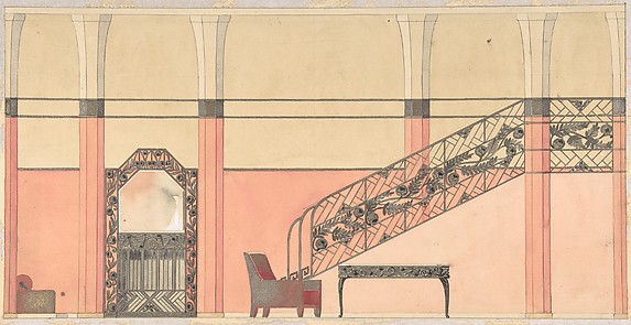 Design for a Hallway with Wrought-iron Details