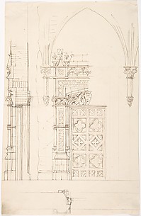 Design for a Gothic Wall and Door