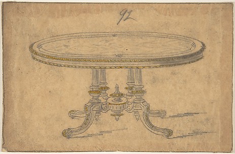 Design for a Round or Oval Renaissance Style Table