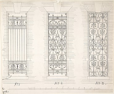 Design for Three Wrought Iron Window Guards