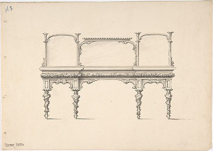 Design for a Sideboard with Mirrors and Turned Legs