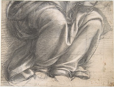 Study of Drapery over the Knees of a Seated Figure.
