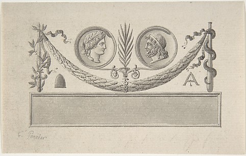 Vignette with Two Portrait Medallions