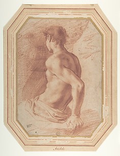 Back View of a Seated Nude Youth Facing Left