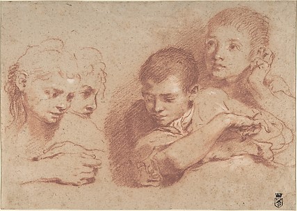 Studies of a Boy and a Girl (recto) Studies of Legs (verso)