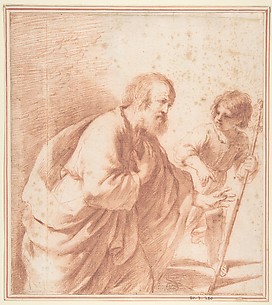 Saint Joseph Seen with his Flowering Staff, which is Held by the Christ Child.
