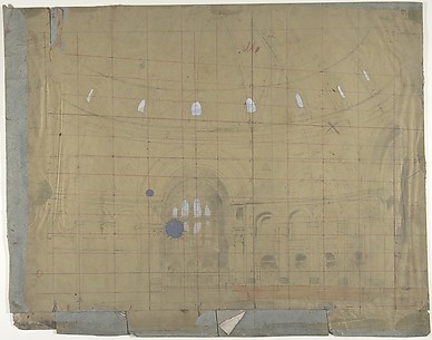 Design for a Stage Set at the Opéra, Paris: Church Interior