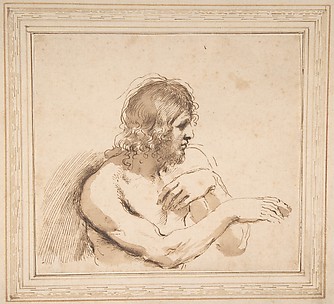 Half-Figure of a Nude Man Facing Right.