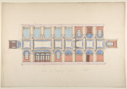 Plan and Elevation of Gallery, Chateau de Deepdene