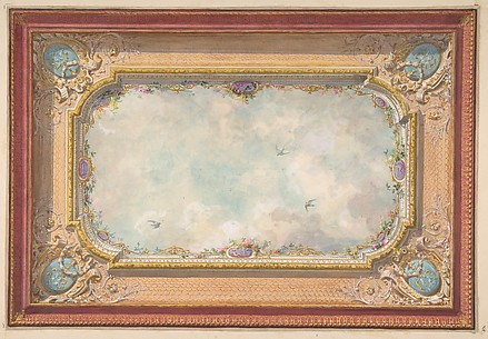 Design for a ceiling with trompe l'oeil sky