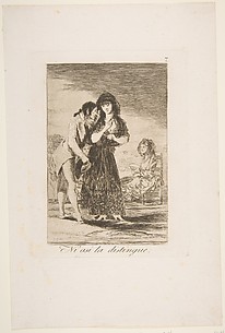 Even Thus He Cannot Make Her Out (Ni asi la distingue), from The Caprices (Los Caprichos), plate 7