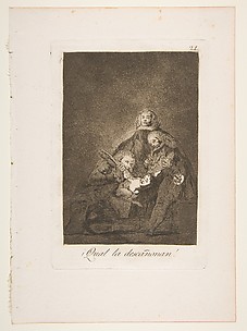 How They Pluck Her! (¡Qual la Descañonan!), from The Caprices (Los Caprichos), plate 21
