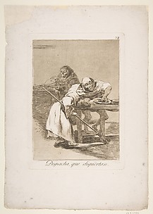 Be quick, They Are Waking Up (Despacha, que dispiertan), from The Caprices (Los Caprichos), plate 78