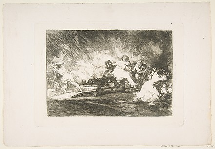 They Escape through the Flames (Escapan entre las llamas), from The Disasters of War (Los Desastres de la Guerra), plate 41