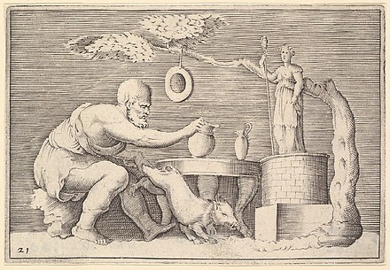 A Faun or Satyr Preparing a Pig for Sacrifice