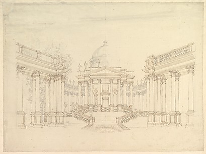 Design for Stage Set: Centralized Villa with Cupola (