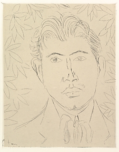 Head of a Man; Floral Background