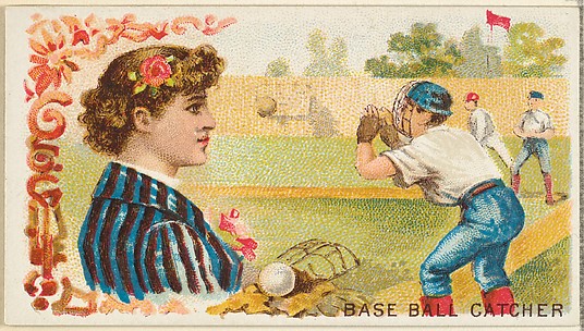 Baseball Catcher, from the Games and Sports series (N165) for Old Judge Cigarettes