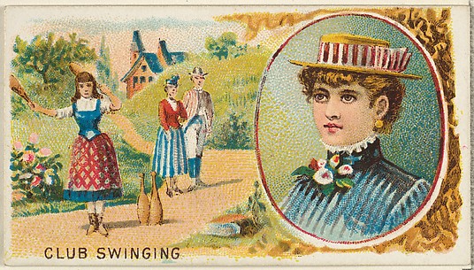 Club Swinging, from the Games and Sports series (N165) for Old Judge Cigarettes