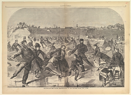 Skating on the Ladies' Skating Pond in Central Park, New York (from Harper's Weekly, Vol. IV)