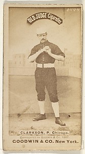 Clarkson, Pitcher, Chicago, from the Old Judge series (N172) for Old Judge Cigarettes