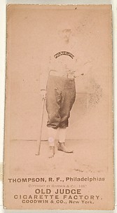 Thompson, Right Field, Philadelphia, from the Old Judge series (N172) for Old Judge Cigarettes