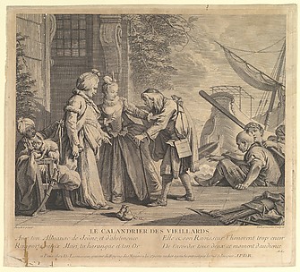 Le Calandrier des Vieillards (The Calander of the Elderly), from Suite d'Estampes Nouvelles pour les Contes de la Fontaine (Series of New Prints for the Tales of the Fountain)