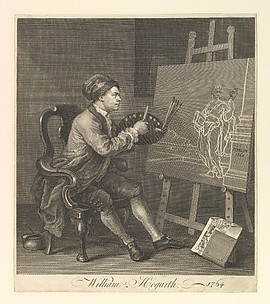 Hogarth Painting the Comic Muse or  William Hogarth - 1764