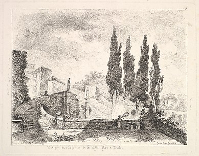Vuë prise dan les jardins de la Ville d'Est à Tivoli