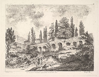 Vuë de l'entrée de Tivoli et des Murs de la Ville d'Est