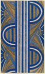 Panel with a Pattern of Sunrises and a Central Blue and White Striped Band