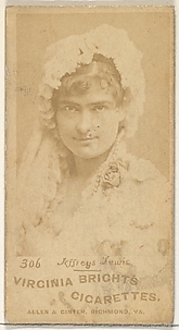 Card 306, Jeffreys Lewis, from the Actors and Actresses series (N45, Type 1) for Virginia Brights Cigarettes