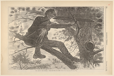 The Army of the Potomac – A Sharp-Shooter on Picket Duty – From a Painting by Winslow Homer, Esq. (from Harper's Weekly, Vol. VII)