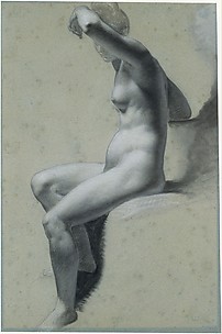 Seated Female Nude (recto); Standing Male Nude (verso)