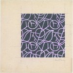 Fabric Design, leaf, branch, and circle motif