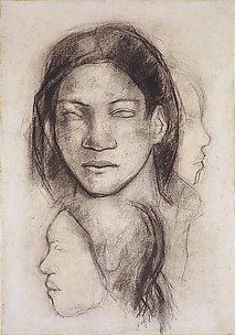 Tahitian Faces (Frontal View and Profiles)
