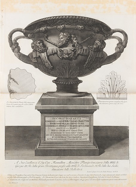 Vasi, candelabri, cippi, sarcofagi, tripodi, lucerne, ed ornamenti antichi disegnati ed incisi dal Cav. Gio. Batt. Piranesi, Vol. I (Vases, candelabra, grave stones, sarcophagi, tripods, lamps, and ornaments designed and etched by Cavalieri Giovanni Battista Piranesi)