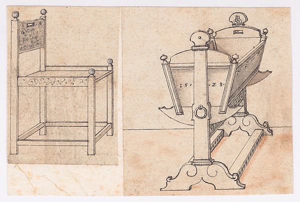Perspectival Drawing of a Cradle