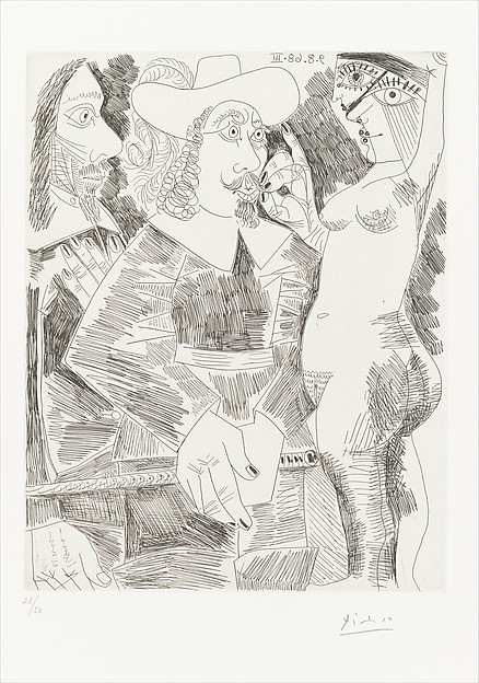 Young Woman Pulling the Moustache of a Gentleman, from 347 Suite