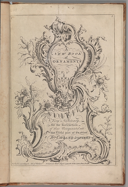 "A new book of Ornaments" cover page by Henry Copland
