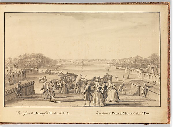 View from the Portico of the House to the Park at Stowe, Buckinghamshire