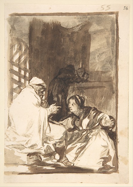 A Woman Kneeling before an Old Man, Images of Spain Album, 55
