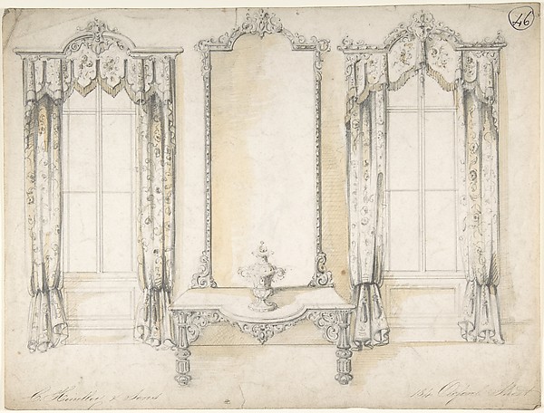 Design for Wall with Fireplace and Side Tables
