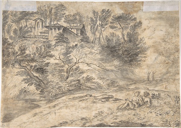 Sunrise (recto); Landscape with Figures (verso)