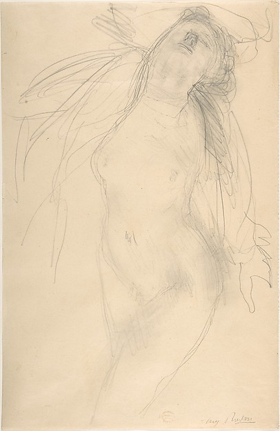 Nude female figure reclining on side