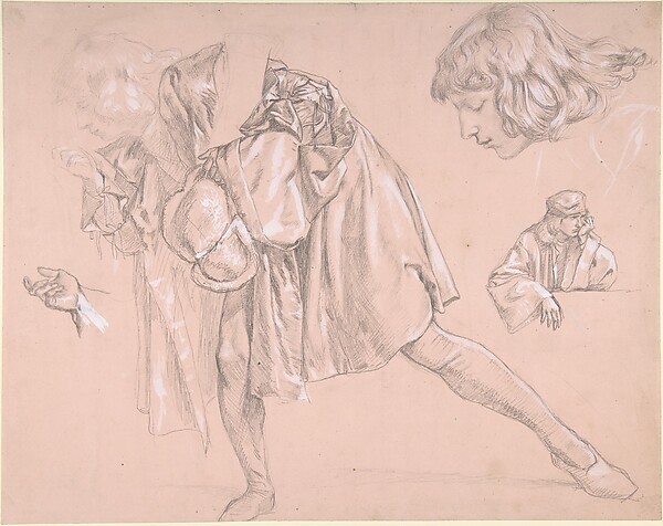 Study of a young man bending forward to kiss a hand, for the painting The Departure of the Prodigal Son (now lost)