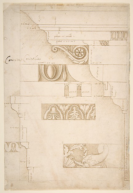 Architectural Study: The Measured Profiles of the Cornice and Entablature of the 