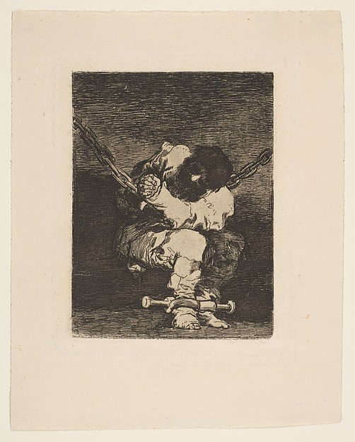 Fascinating Historical Picture of Francisco Goya with The custody is as barbarous as the crime (Tan bárbara la seguridad como el delito) in 1812 